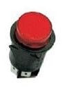 INTERRUTTORE 16A TONDO LUMINOSO BIPOLARE TASTO ROSSO Ø 24mm
