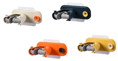 Amosfun 4pcs Mop Hanger Wall-Mounted Storage Holder Mop and Broom Holder Industrial