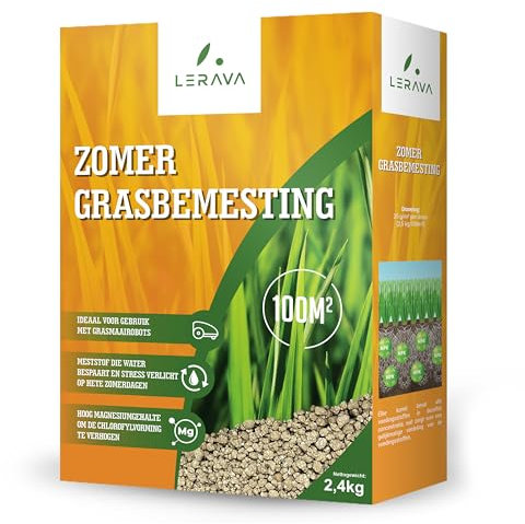 LERAVA® - Concime Prato Estate - 100m² - Azoto a Rilascio Controllato, Potassio da Solfato, Microelementi - Ideale per l’Estate - Per Prati Verdi e Colture Ornamentali - rinverdente prato
