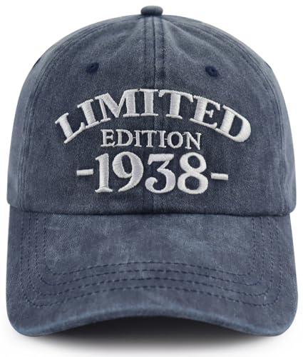 Xullaxth Limitierte Auflage 1930 1931 1932 1933 1934 1935 1936 1937 1938 1939 Mütze für Herren und Damen, verstellbare Baseballkappe aus Baumwolle, 1938 Marineblau, Einheitsgröße
