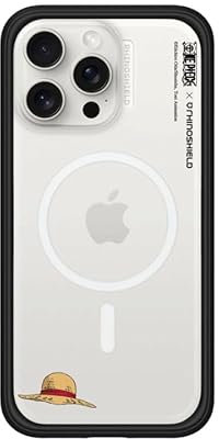 RhinoShield Modulare Case kompatibel mit MagSafe für [iPhone 15 Pro Max] Mod NX Überragender Magnet, strapazierfähige Schutzhülle 3.5M / 11ft Fallschutz - Schwarz [One Piece/Straw Hat]