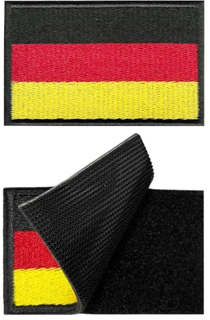 SUCIKORIO 2 Stück 8x5cm Patches Klett Deutschland Sticker Flaggen Patch German Militär Klett Patch Hook and Loop Klettverschluss Patch Für Military Uniform Tactical Bag, Rucksack, Umhängetasche