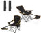 KOMFOTTEU Lot de 2 chaises de camping pliables avec repose-pieds, réglables de 90 ° à 135 °, avec porte-gobelet et sac isotherme, chaise de pêche, jusqu'à 150 kg, pour camping, pique-nique