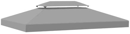 JMORCO Pavillon Ersatzdach Wasserdicht Ersatzdach Metall Gartenpartyzelt Gartenzelt Polyester 3x4 m hellgrau