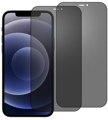 chejuza Anti-Spion Matt Keramik Schutzfolie für Apple iphone 12/12 pro [2 Stück], Anti-Fingerabdruck, Anti-Spy,Zero Bubble HD Displayschutzfolie,PET-Material (kein Glas)