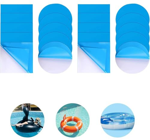 MAEXUS 20 Stück Poolflicken Selbstklebend Unterwasser, PVC Poolflicken, Reparaturset für Schwimmringe, Starke Klebrigkeit wasserdicht, Poolflicken für Wasserbett, Aufblasbaren Sofas Schwimmring