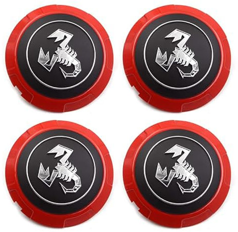4 Pezzi Auto Coprimozzi per Fiat 500 Abarth 133mm,Copri Ruota Coppetta Coprimozzo Impermeabile Antipolvere Parti Accessori Ruote Pneumatici