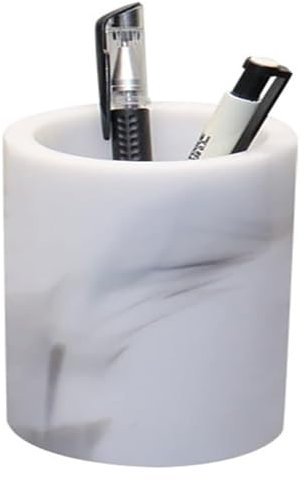 CHAASDEOM Table décorée en céramique Pot à Crayons Imitation marbre for Bureau, Rangement for Crayons, Bureau, Multifonctionnel, Porte-stylos, Pot à stylos