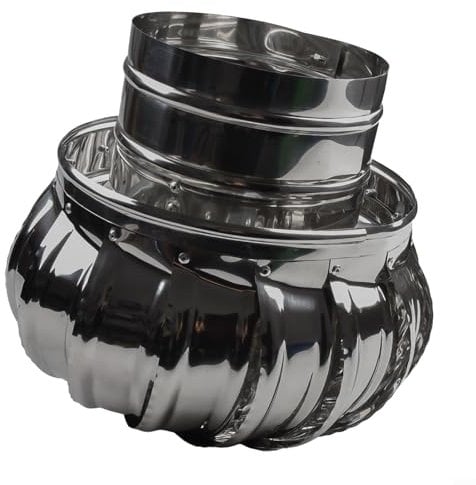 Zeroupshop Rotating Stainless Steel Chimney Cowl Cap Rings Prevent Wind Downdraught For Pipes Smoke Chimneys Air Extraction Systems(Ø150 MM)