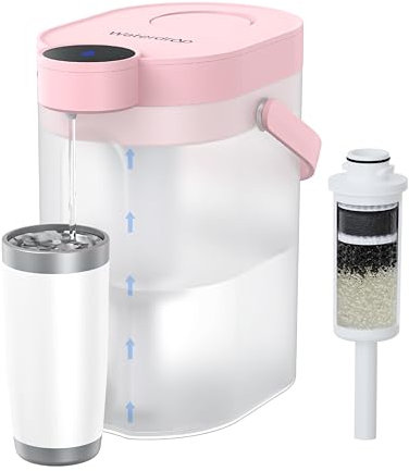 Waterdrop FreshTaste ๐๐๐๐จ๐ฅ๐๐ข๐ญ๐จ๐ซ๐ ๐'๐๐๐ช๐ฎ๐ Caraffa Filtrante Elettrica L'Acqua, Dispenser Filtrante L'Acqua 4L per Frigorifero, Riduce Calcare, Cloro, Purifica, Rosa (Filtro: WD-EWFS)