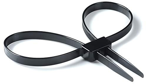 10 Stück robuste robuste Polizei-Handschellen, Einweg-Kabelbinder, Nylon, Doppelverriegelung, schwarze Kunststoff-Kabelbinder, 113,4 kg Zugfestigkeit, 69,8 cm lang