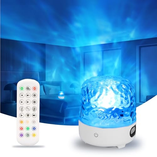 Veilleuse ciel étoilé Aurora, projecteur d'eau 3D en cristal 16 couleurs avec haut-parleur Bluetooth, télécommande, projecteur d'eau de galaxie, éclairage d'ambiance, cadeaux de Saint-Valentin