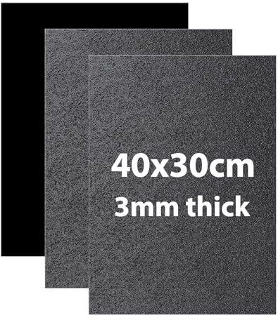LALAGO Kunststoffplatte, 3 Stück 3mm 40 x 30 cm Plastikplatte Schwarz ABS Kunststoffplatten, Schwarze ABS-Kunststoffplatten zum Laserschneiden, ABS Platten für Basteln, Kotflügel, Heimdekoration usw