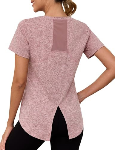 Gyabnw Sportshirt Damen Kurzarm Sport Oberteile Locker Laufshirt Leichtes Funktionsshirt Fitness Yoga