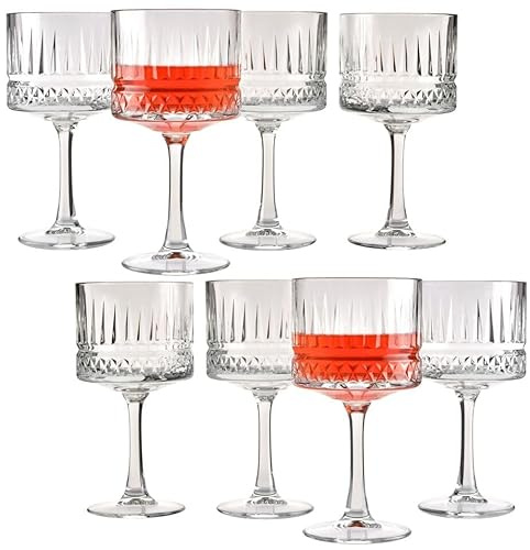 Queensway Home & Dining Large Stemmed Cocktail Goblets Drinking Glasses - Elegant All-Purpose Glassware, Durable, Dishwasher Safe, Gift-Ready Packaging, 500ml, Set of 4/8