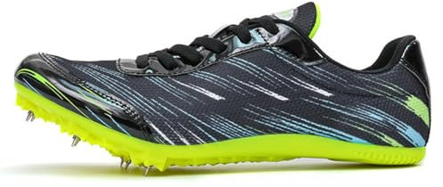 Zapatillas De Clavos De Pista, Hombres Mujeres Atletismo Atletismo Zapatillas Profesionales Transpirables De Carreras De Velocidad,Negro,43 EU