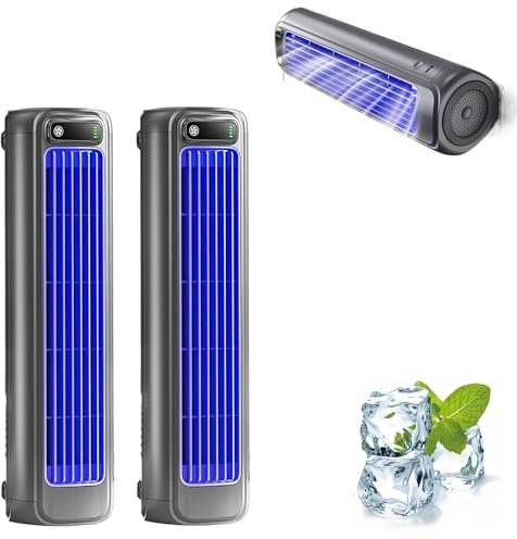 TMFGLERI Liketonline Cooling Ace, climatiseur portable, 3 vitesses réglables, ventilateur mural sans perforation, rechargeable par USB, pour chambre, bureau, maison (Gray+Gray)
