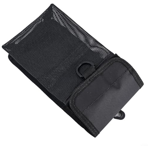 ZiStarlilife Robuste Netztasche für Tauchen, Schnorcheln, SMB, Sicherheitsmarker, Boje, Spule, Drehschnalle, D-Ring, Entwässerungsschlaufe, Riemen, Schwarz / Grün (schwarz)