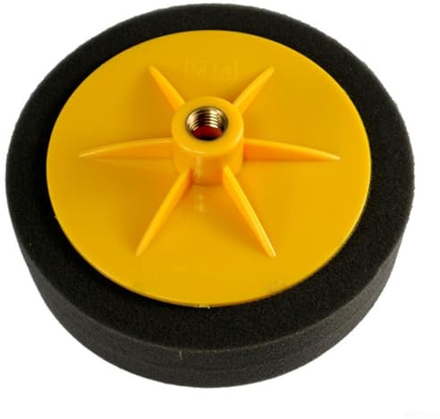 15,2 cm Schwamm-Polierscheibe für M14-Puffer und Polierer, 150 mm grob, mittelfein, Auto-Wachspad für Poliermaschine, Winkelschleifer, Schwarz
