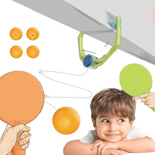 Tischtennis-Trainingsgerät | Tischtennis-Ausrüstung mit verstellbarer Höhe | Trainingsgerät von zu Hause für Eltern-Kind-Trainer