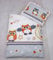 Rawstyle 4 tlg. Set Bezug für Kinderwagen *EULEN-MOTIV* Garnitur Bettwäsche Decke + Kissen + Füllung (Eulen Grau/Orange)