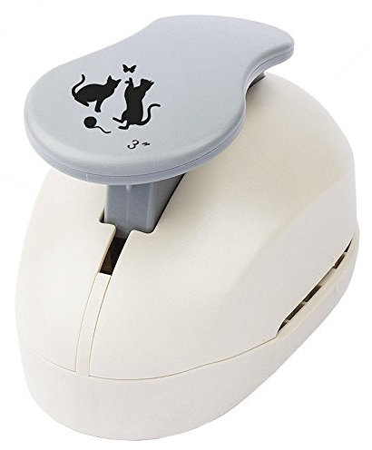 Ideen mit Herz Jumbo-Stanzer, Katzen, Motivgröße: 6,7cm x 6,7cm | Motiv-Locher für Papier | Geschenkanhänger & Karten basteln | Garten, Haustier. Kindergeburtstag, Einzug, Scrapbooking | extra groß