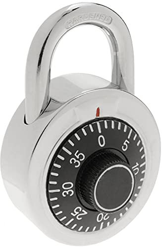 PrimeMatik - Lucchetto di Sicurezza in Acciaio e Combinazione Rotante 50mm