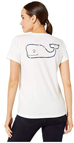 vineyard vines Women's Short-Sleeve Vintage Whale Pocket Tee T-Shirt, White Cap, S