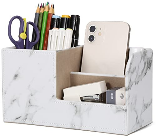GORESE Stiftehalter Schreibtisch - Büro-Bleistifthalter Organizer Desktop-Schreibtisch-Zubehör Bürobedarf Organisationsdekor (Marble)