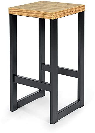 Magnetic Mobel Barhocker Barstuhl Tresenhocker Bistrohocker Designer Stahl Schwarz (Eiche, 75 cm)