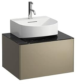 Laufen Sonar Schubladenelement, 1 Schublade, für Aufsatz-Handwaschbecken H816341, Ausschnitt Mitte, Farbe: Titan/Nero Marquina