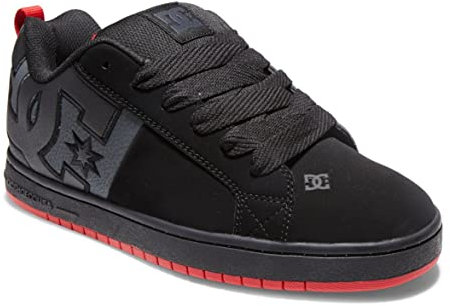 DC Herren Court Graffik Sq Low Top Casual Skateschuh Skate-Schuh, Schwarz/Grau/Rot, 47 EU