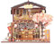 Hztyyier DIY Miniatur Puppenhaus Kits, Holz Miniatur 3D Gewächshaus DIY Sushi Shop Modell Puppenhaus DIY Kit Montiert für Geburtstagsgeschenk