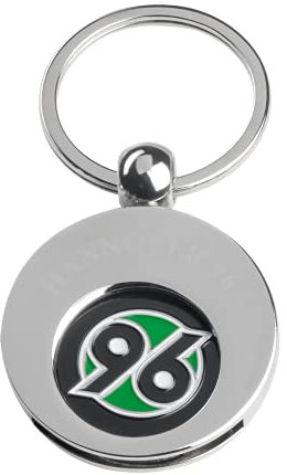 H 96 Hannover 96 Schlüsselanhänger mit Einkaufschip, Metallisch Silber, Minimalistisch, Unisex-Erwachsene, Fußball-Fans, Hannover 96-Anhänger, Erwachsene