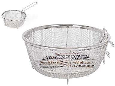 Deep frying sieve, diameter 19.50 cm, basket for frying, standing sieve, fryer basket