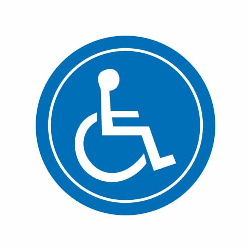 tradercat Auto Aufkleber Rollstuhlfahrer rund Behindert Rollstuhl Ø 12cm Sticker für alle Oberflächen - Fenster, Seitenspiegel, Heckscheibe, Motorhaube, Fahrzeug – Digitaldruck