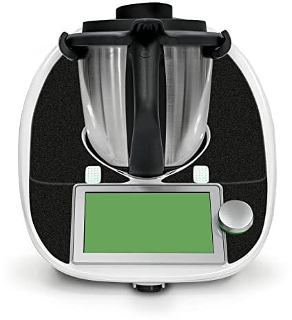 Deko Schutz Aufkleber kompatibel mit Küchenmaschine Thermomix TM6 Design Sticker Klebefolie Zubehör Küchengerät wasserfest selbstklebend RX042 (01 Glitzer Schwarz)