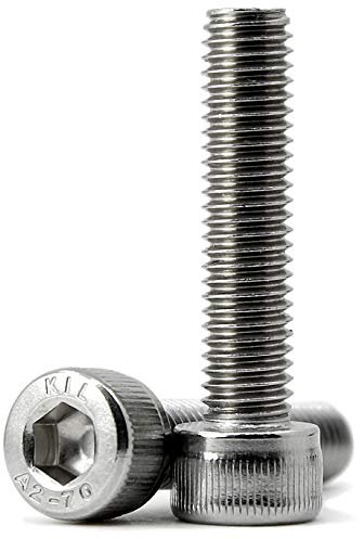 (20 pezzi) M6 x 50mm Vite a testa cilindrica con esagono incassato in acciaio inox 304,filettatura completa