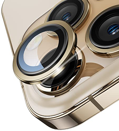 WSKEN [Aufrüstung Kameraschutz für iPhone 13 Pro/iPhone 13 Pro Max Kamera Schutzglas, 9H Härte Kratzfest Blasenfrei, Kamera Linse Schutzfolie Kompatibel mit iPhone 13 Pro/Pro Max, 3 Stück Gold