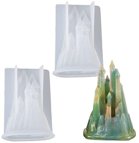 VIONNPPT 2 Pack 3D Lock Silicone Resin Mould for Cakes, Soaps, Chocolates, Candles & More