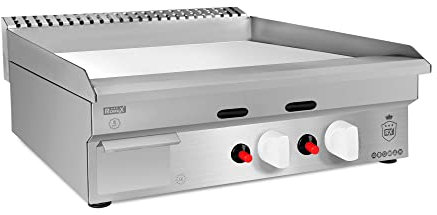 Romux® Plancha Cocina | Plancha a Gas | 1000x500x230 mm | Calentamiento rapido | Antiadherente libre de PFOA | Resistente al Rayado | Potencia 9 kW | Gas Butano
