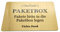 Paketkasten Schild – Pakete bitte in die Paketbox legen Vielen Dank – Metall, Aluminium mit Kleber, Hinweis für Lieferungen, Pakete, Post, Notiz, Plakette, Metal (Messing)