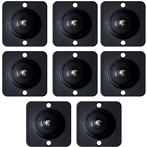 8 Stück Kugelrollen Möbelrollen Selbstklebende,MoreChioce 360° Drehung Rollen Räder Mini Möbelkugelrollen Lenkrollen Edelstahl Laufrolle Leise Transportrollen Universal Riemenscheiben Rollen,Schwarz
