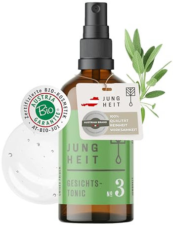 JUNGHEIT BIO Gesichtstonic mit Hyaluron 100ml - entzündungshemmendes Gesichtswasser - Make-Up Entferner für alle Hauttypen - erfrischende Gesichtsreinigung - Gesichtspflege für unreine Haut