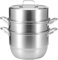SaifFe Dampfgarer Aus Edelstahl Mit Glasdeckel, Dampfgartopf-Set, 3-Stufiges Dampfgarer-Set