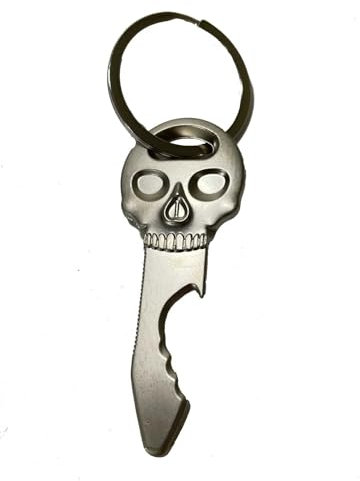 TUFF LUV Skull Keyring Bottle Opener - Multi-Function Keychain, H8_95