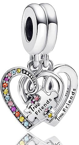 Rimgoris 925 Sterling Silber Charm für Frauen Armbänder Halskette Puzzle Stück Herzen Splittbar Freundschaft Dangle Charm Geschenk