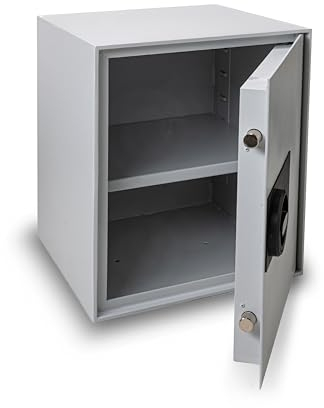 Konsmetall - Tresor für Zuhause Kolibri 2.0 43 S1, Safe Tresor mit Schlüssel Abschließbar, Möbeltresor 43,2 x 37,3 x 35,3 cm, Tresor-Box mit Gesamttürstärke 40 mm, Tresore Klasse S1 - Lichtgrau