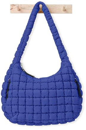 Leichte gesteppte Tragetasche für Damen, Fitnessstudio, Puffer Crossbody-Tasche, weich, bauschig, Boho-Handtasche, große Kapazität