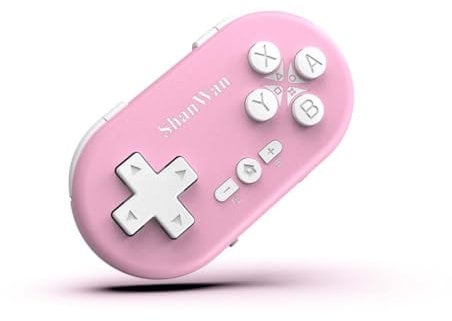 ShanWan Bluetooth-Gamepad, Mini-Wireless-Controller für Switch, Windows, Android, iOS und PS 4 (Rosa)